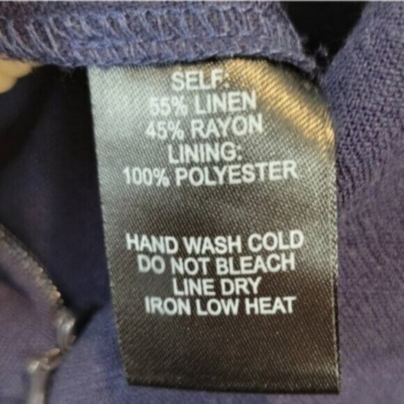 Lulu's | Linen Wide Leg Round Neck Cropped Jump Suit Navy Blue NWT - Picture 9 of 10